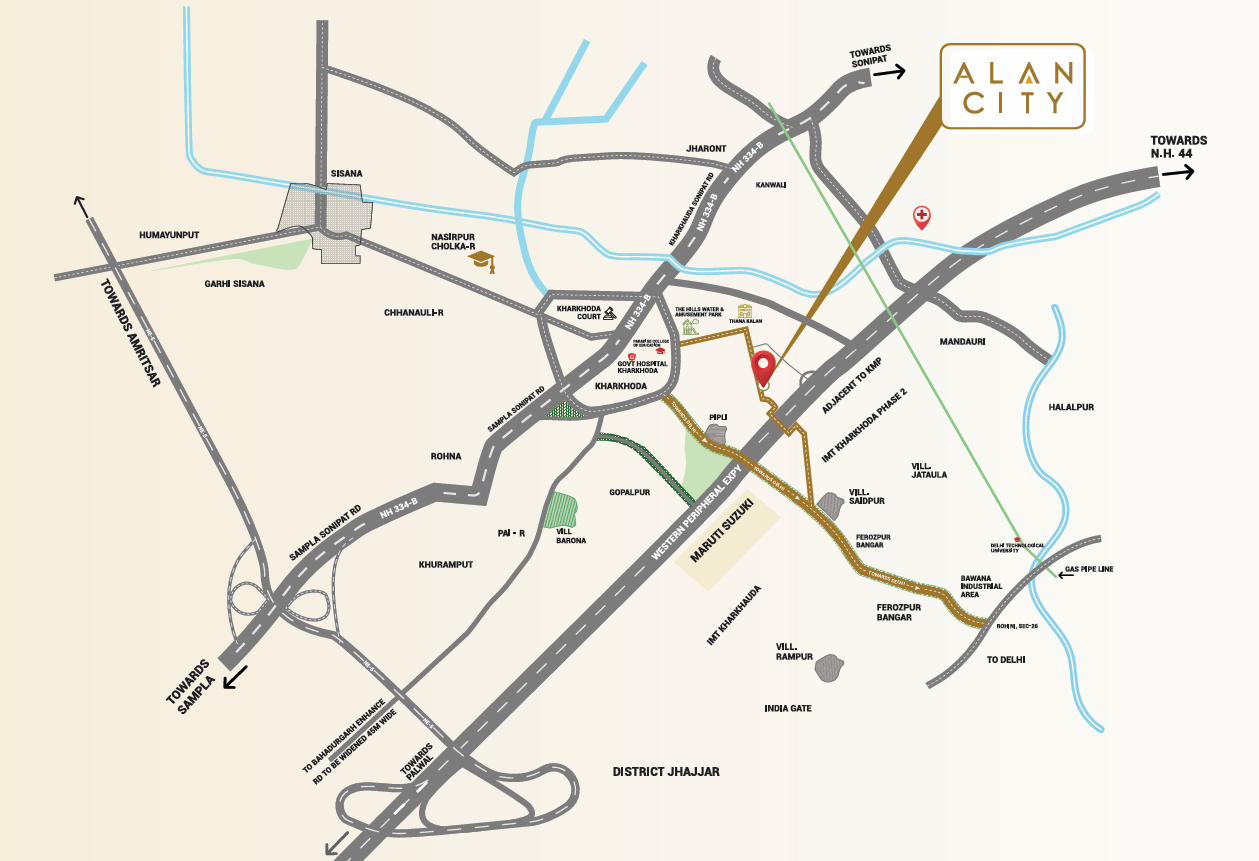 Location Map for Deen Dayal Affordable Plots